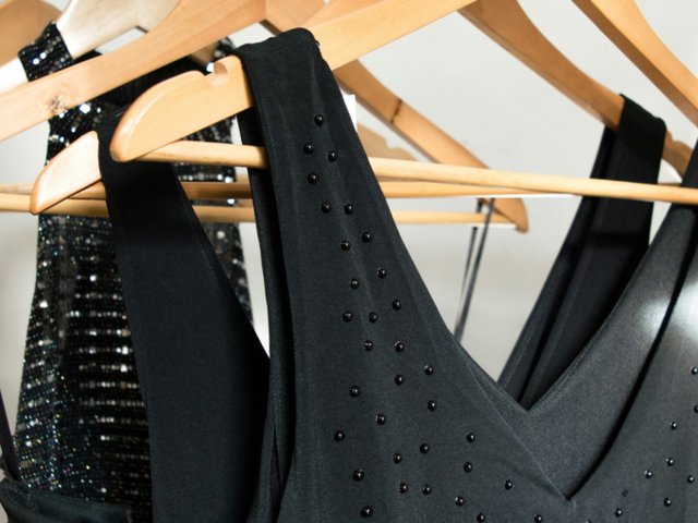 Dresses hanging on a clothes rail