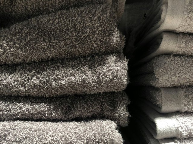 Neatly folded towels